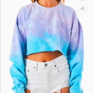 LF Sea Cloud Tie Dye Crop Sweatshirt